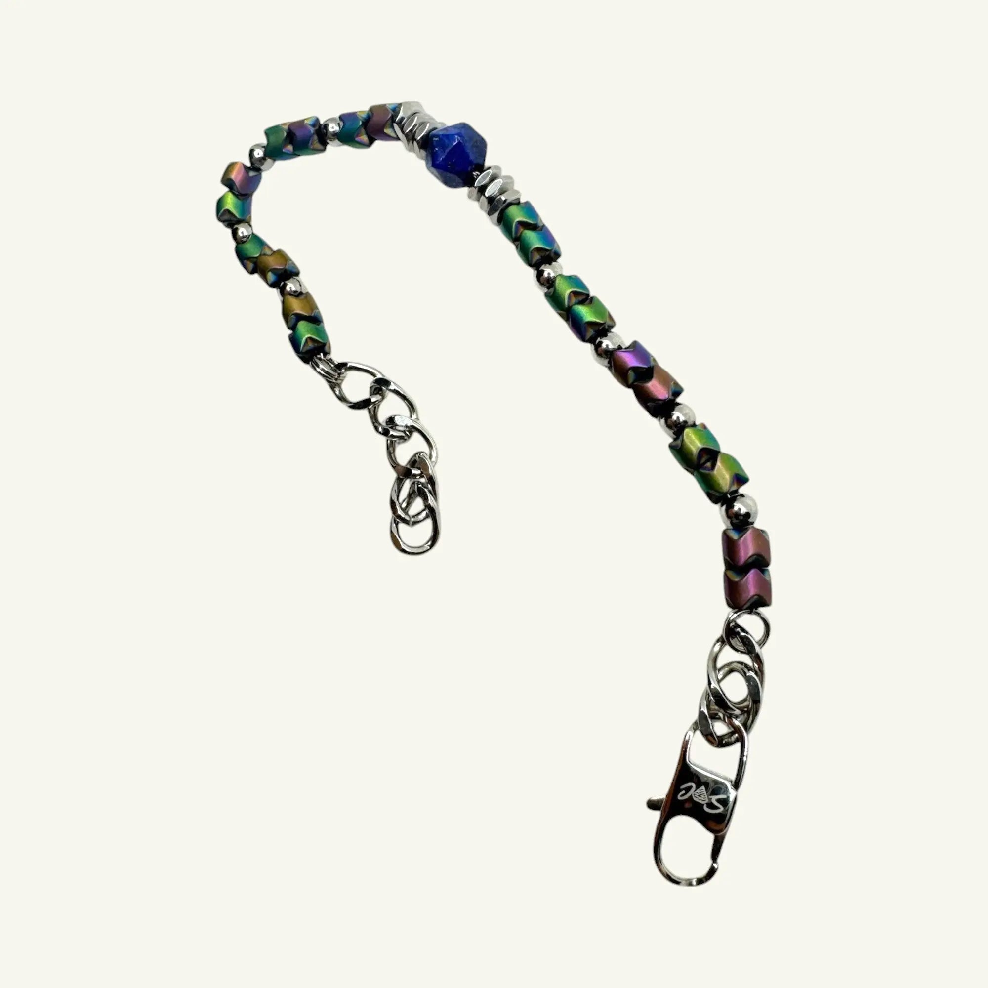Bracciale con sfera di lapis sfaccettato Sharifa Crystals